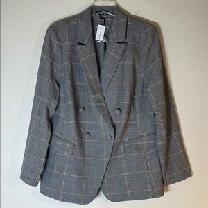 NWT. Lane Bryant Double Breasted Checkered Blazer. 16.